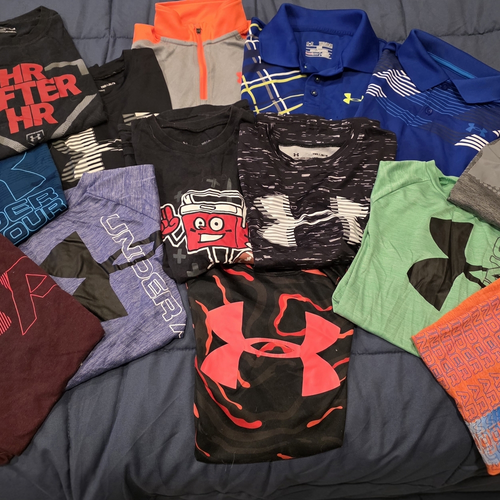 Under Armour Kids' Tees in Black, Red, and Blue
